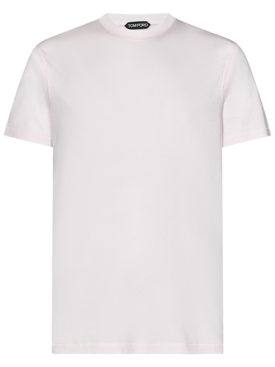 TOM FORD Placed Rib Slim-fit Lyocell And Cotton-blend T-shirt In Neutrals Product Image