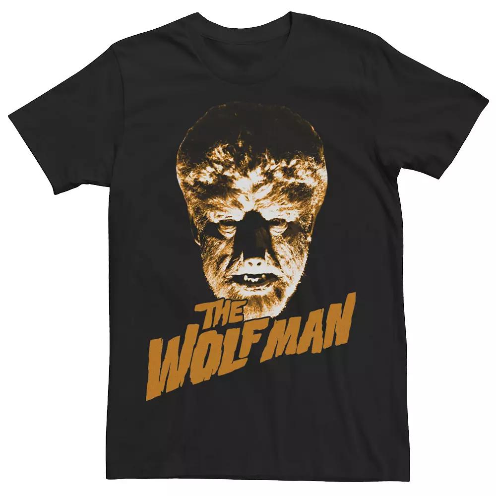 Men's Universal Monsters The Wolfman Orange Hue Portrait Graphic Tee,  Product Image