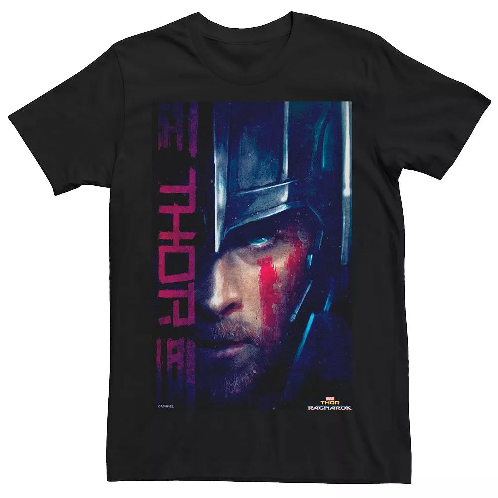Men's Marvel Thor Ragnarok Might God of Thunder Profile Graphic Tee, Size: XXL, Black Product Image