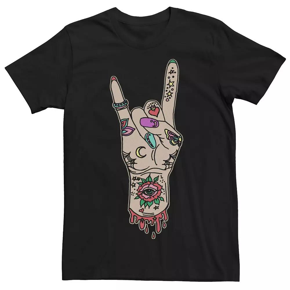 Mens Rock On Tattoo Hand Tee Product Image