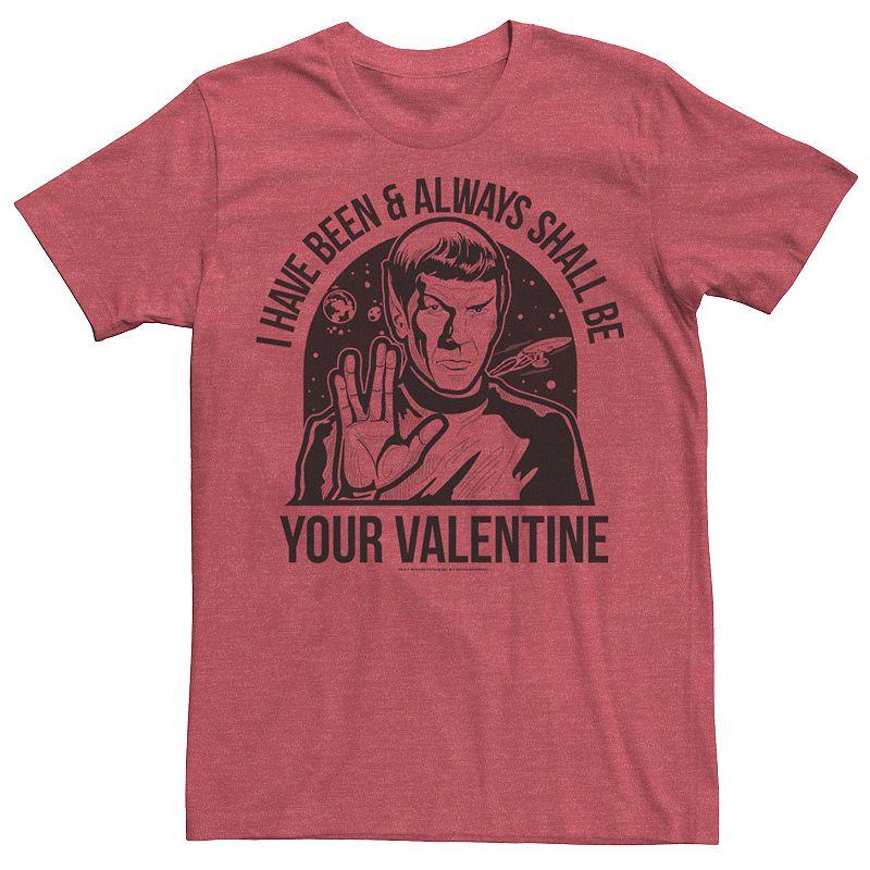 Mens Star Trek Original Series Spock Your Valentine Tee Red Grey Product Image