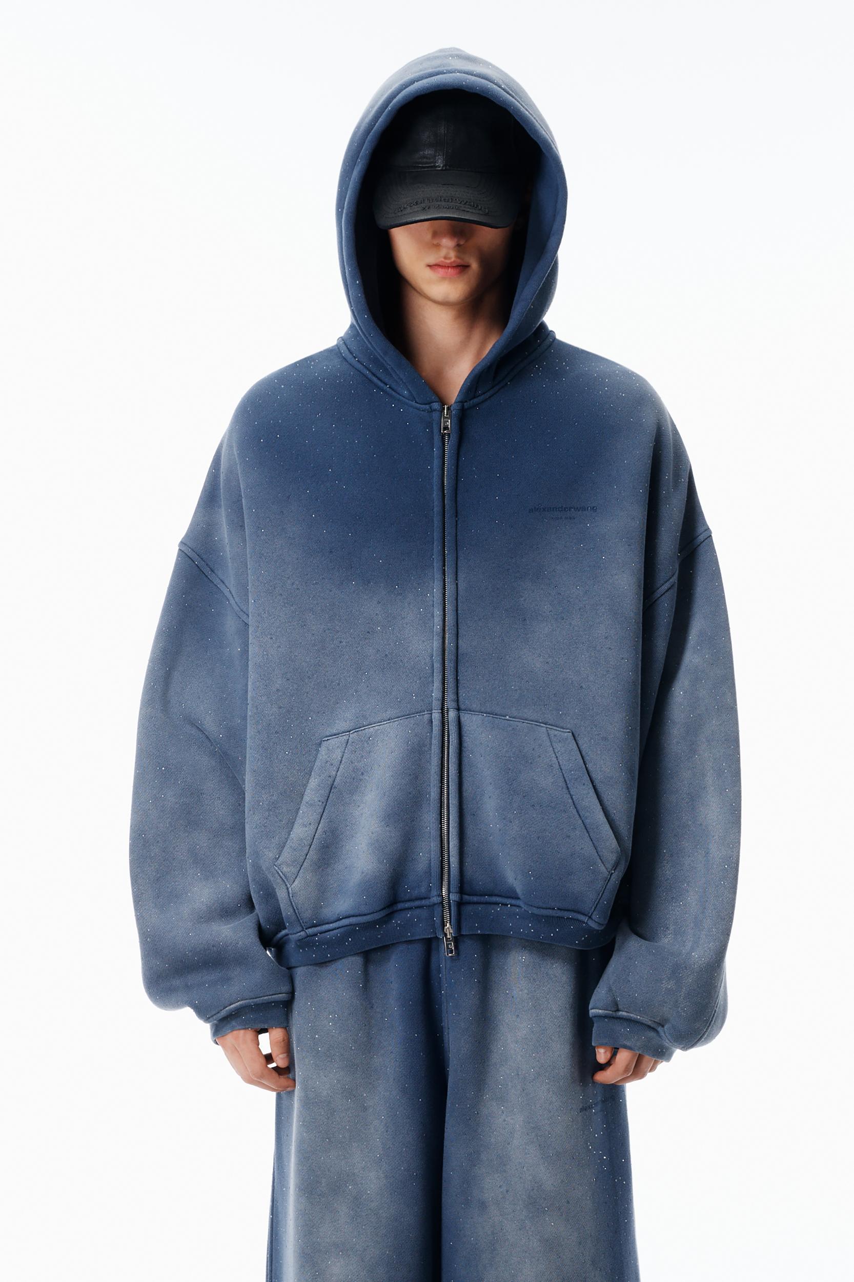 Crystal Hotifx Zip-up Hoodie In Cotton Blend Product Image