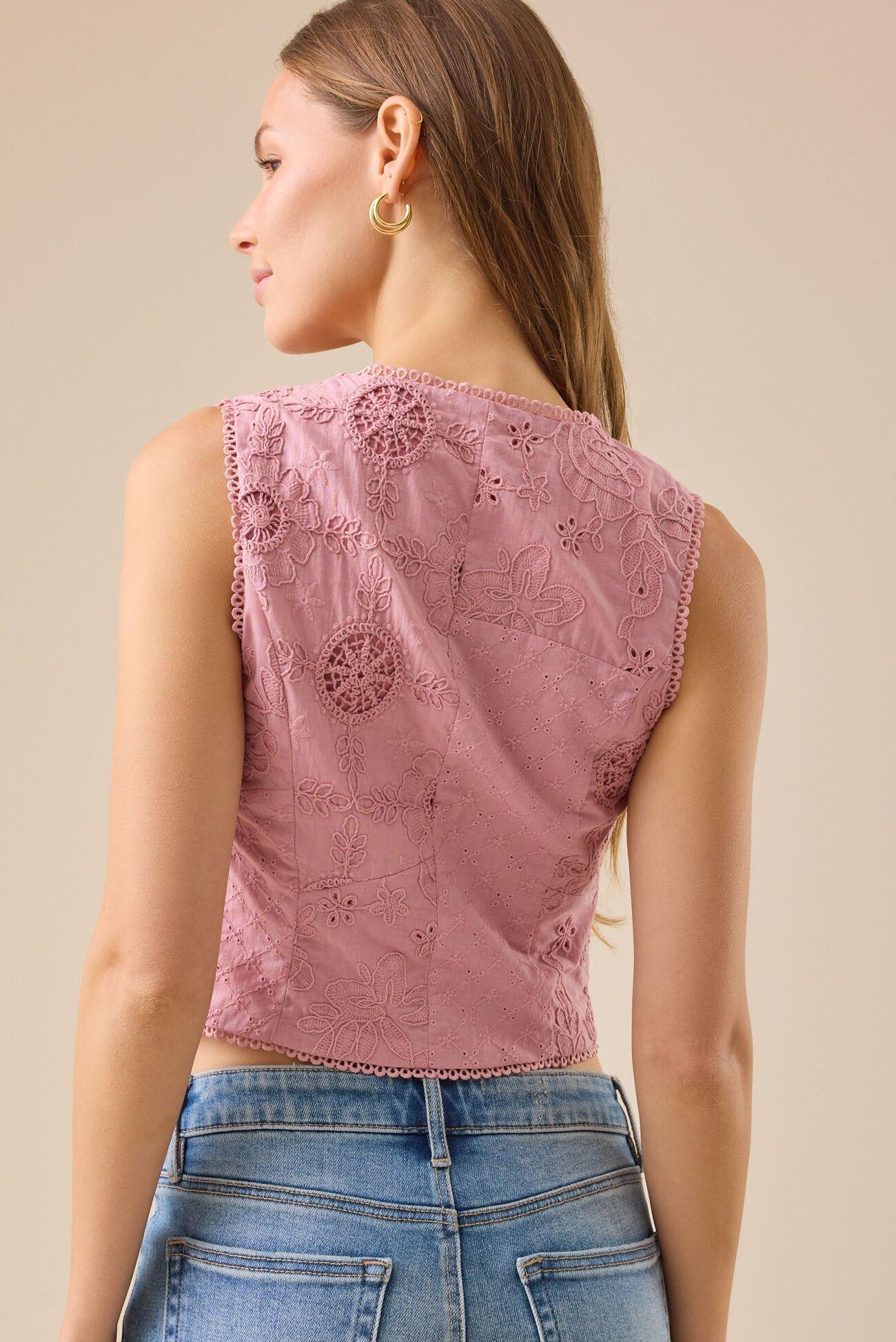 Malu Lace-Tie Front Vest Product Image