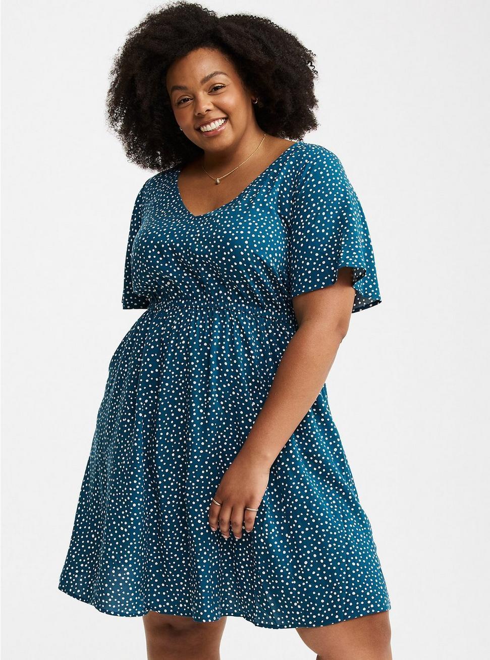 Challis V-Neck Mini Dress Product Image