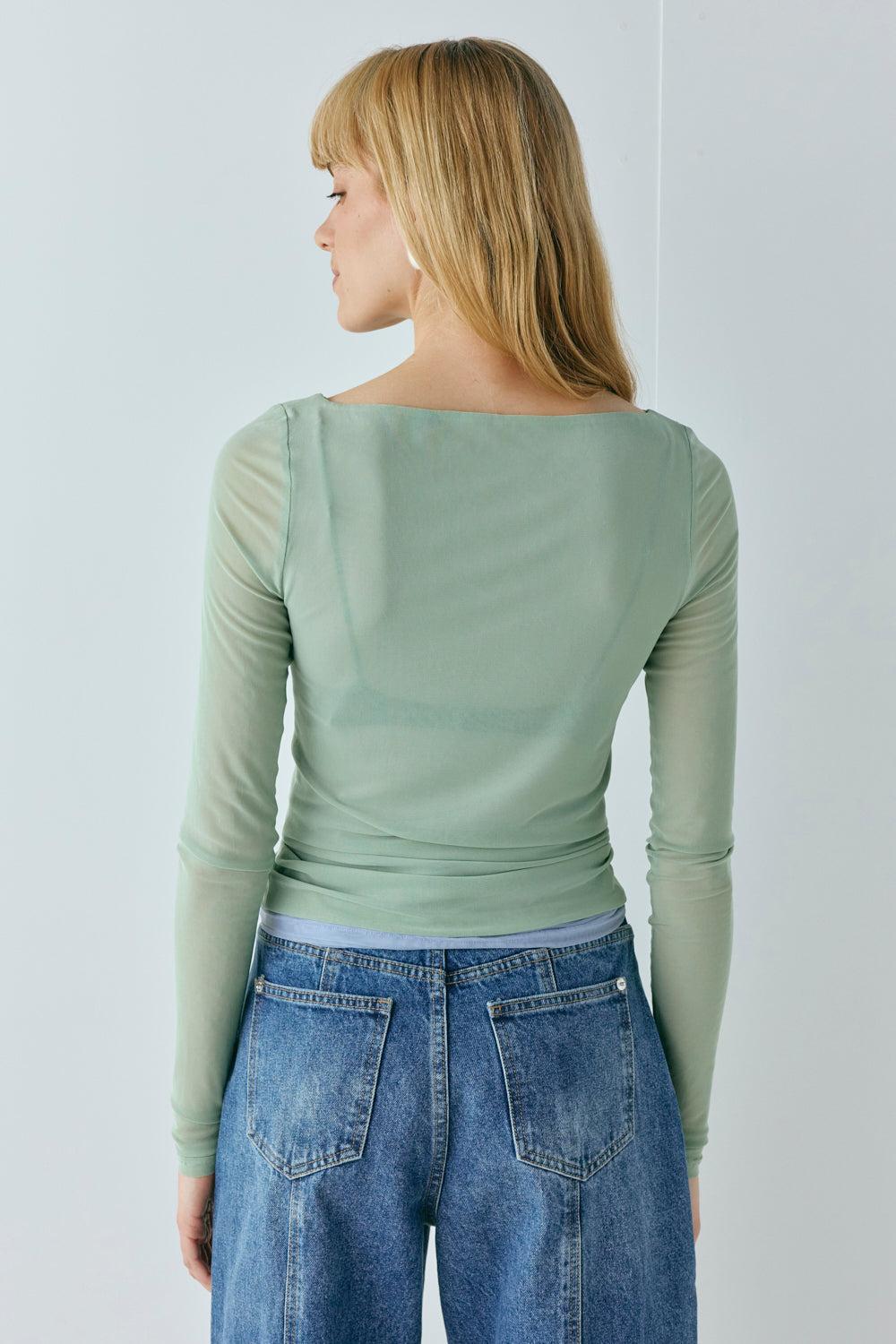 Lana Mesh Top Seafoam Product Image