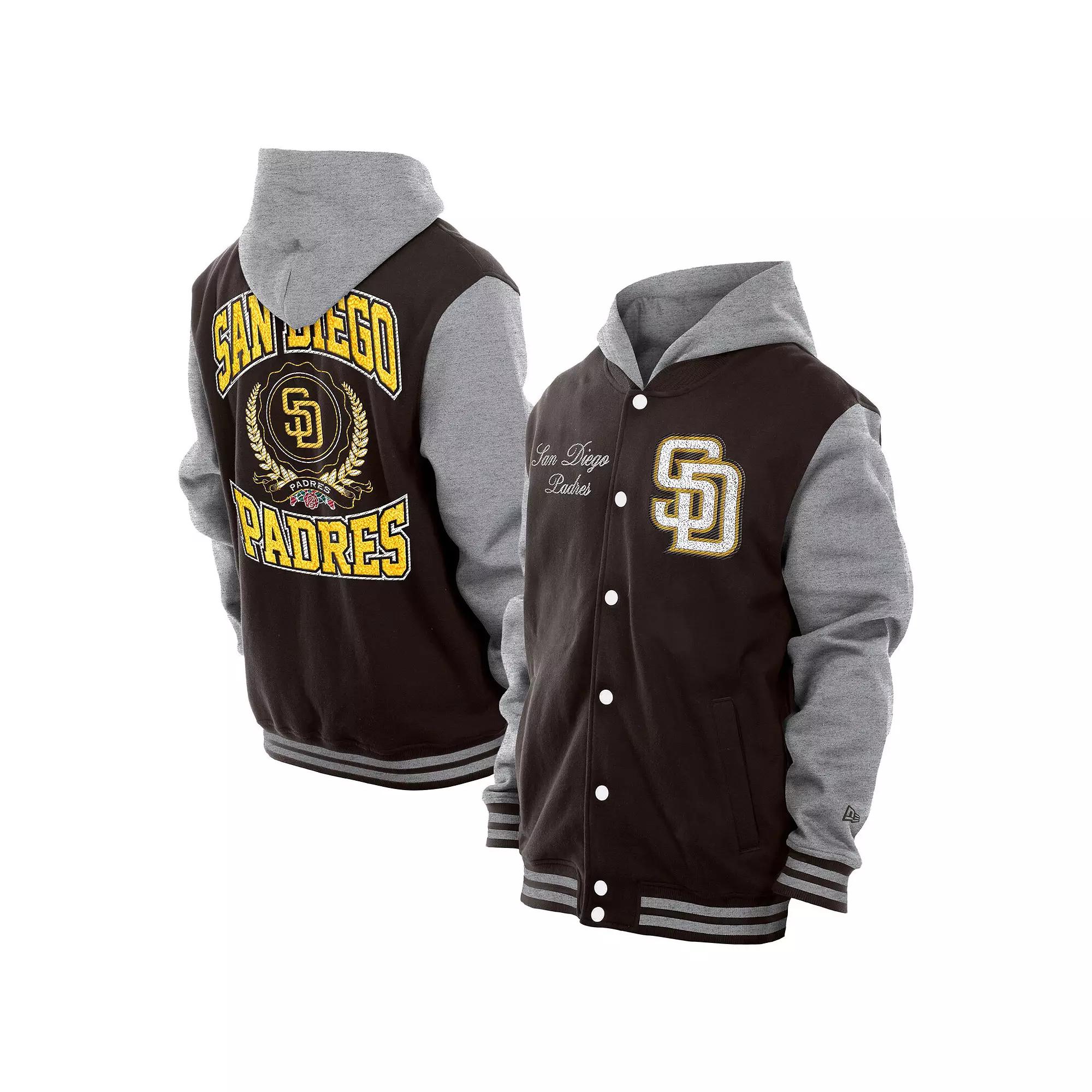 Men's New Era Brown San Diego Padres Throwback Prep Full-Snap Hoodie Jacket, Size: 2XL Product Image