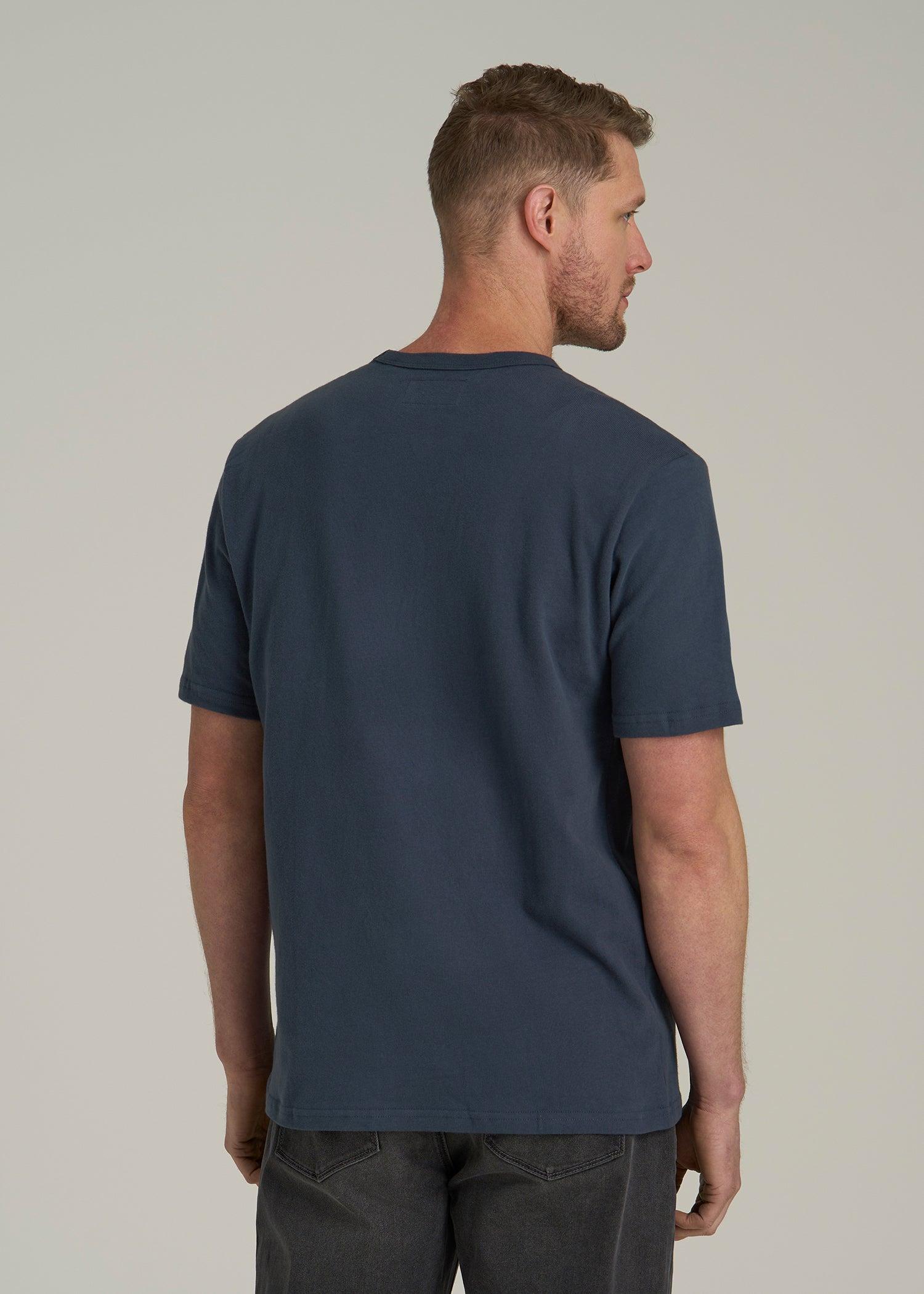 LJ&S Heavyweight Relaxed Fit Tee for Tall Men in Vintage Midnight Navy Male Product Image