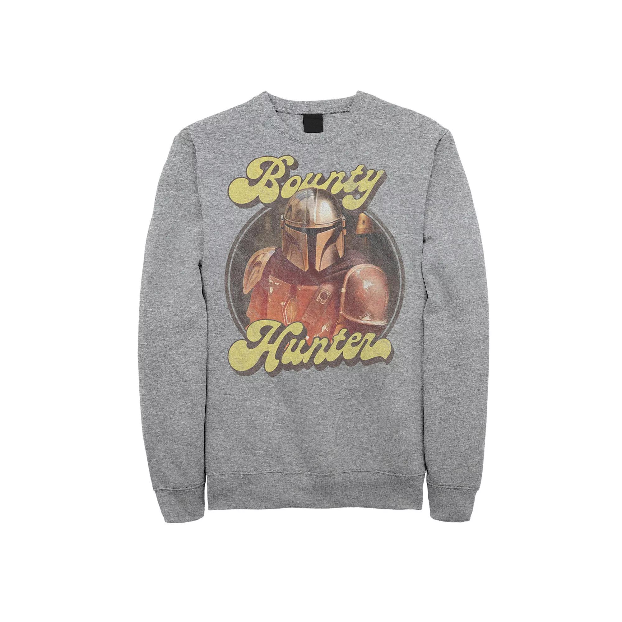 Men's Star Wars The Mandalorian Retro Bounty Hunter Graphic Fleece Pullover,  Product Image