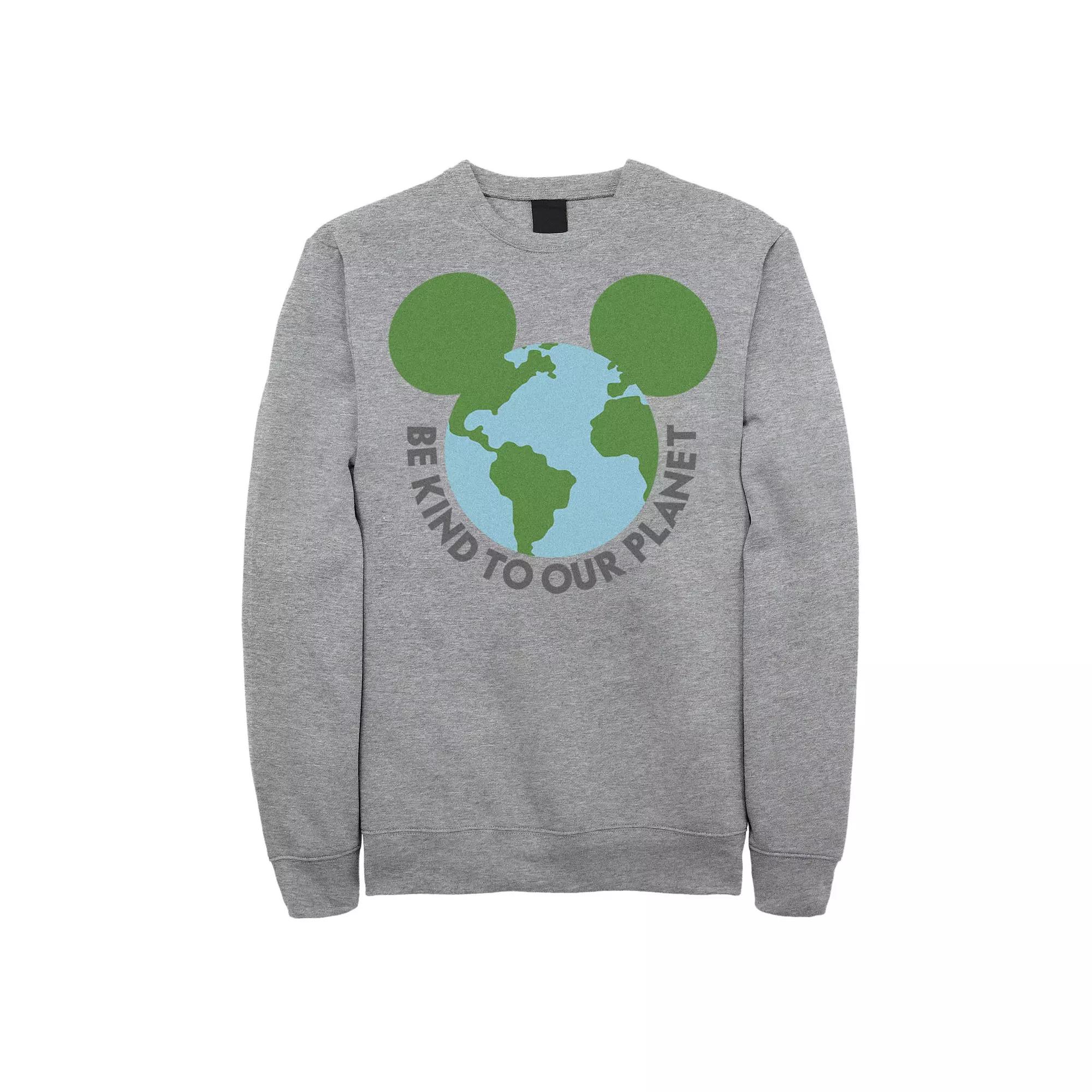 Disney's Big & Tall Mickey & Friends Mickey Mouse Ears Be Kind To Our Planet Globe Fleece, Men's,  Product Image