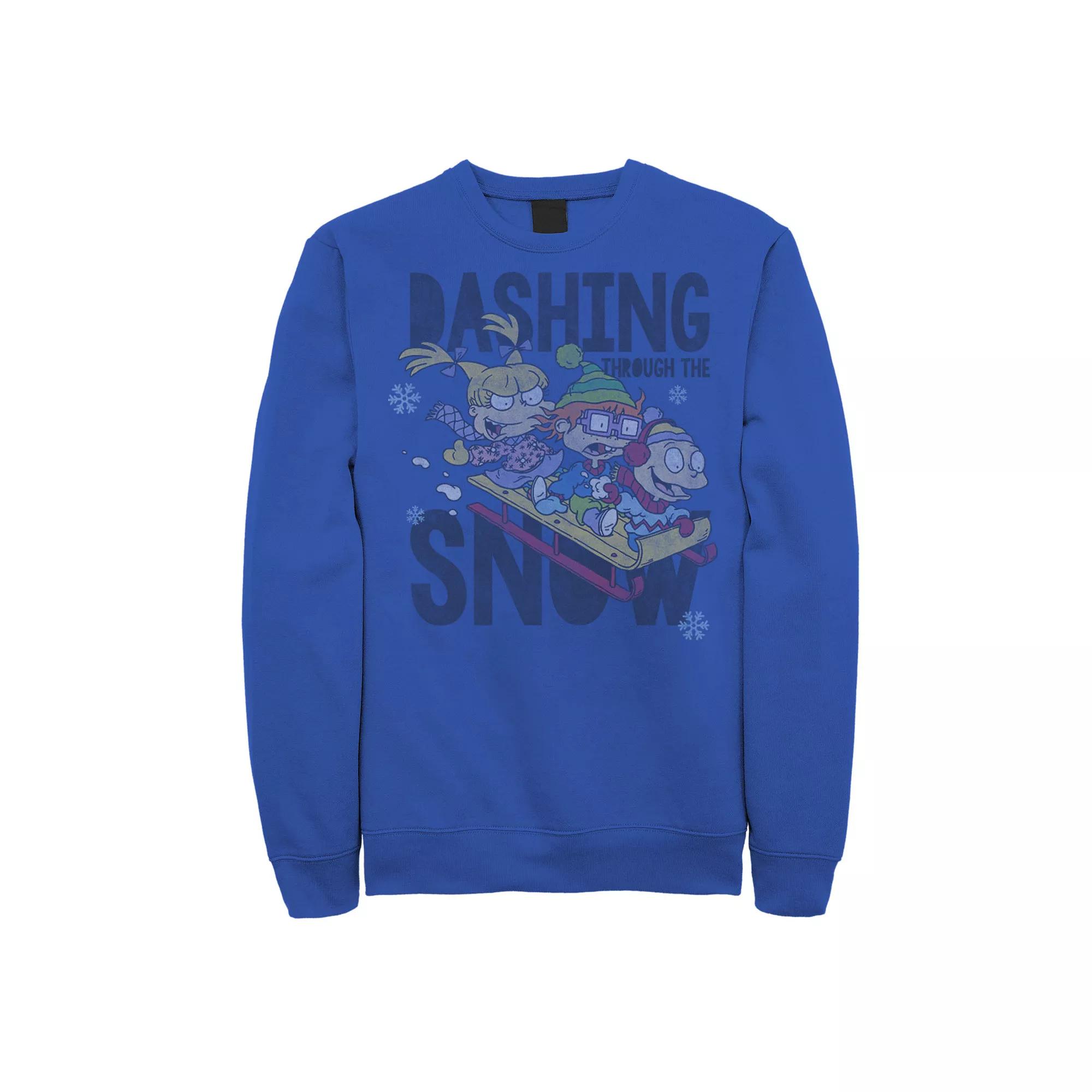 Men's Nickelodeon Rugrats Trio Dashing Through The Snow Sled Fleece,  Product Image