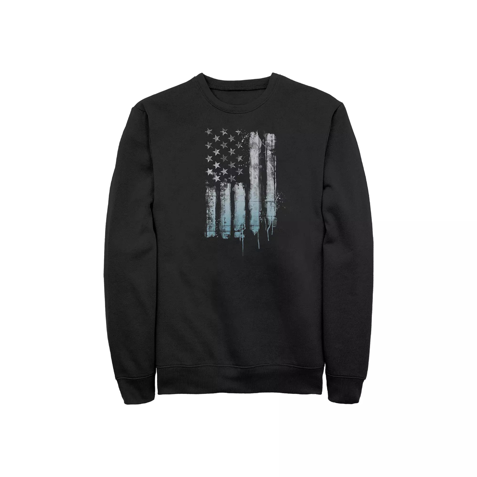 Big & Tall Rustic USA Flag Graphic Fleece, Men's,  Product Image