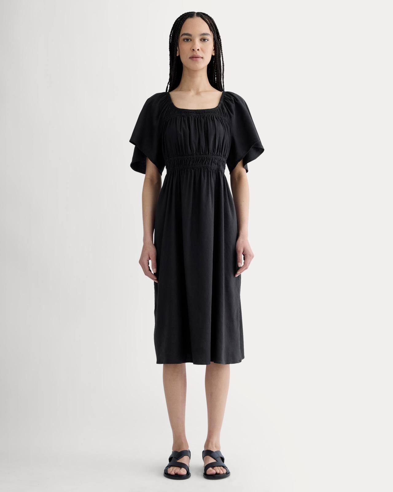 Womens Flutter-Sleeve Dress in Stretch Linen by Everlane Product Image
