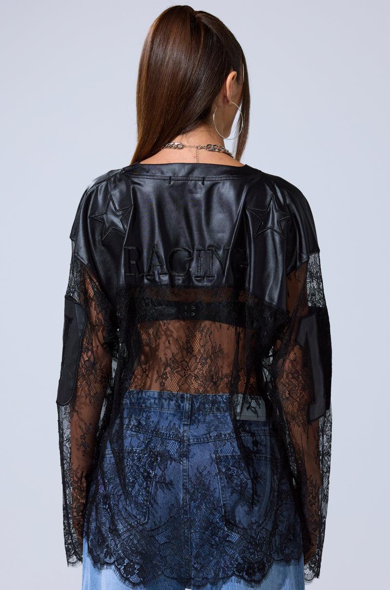 SHOW OFF LACE JERSEY TOP Product Image