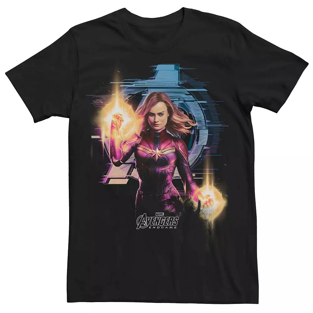 Men's Avengers Endgame Captain Marvel Glitch Logo Tee,  Product Image