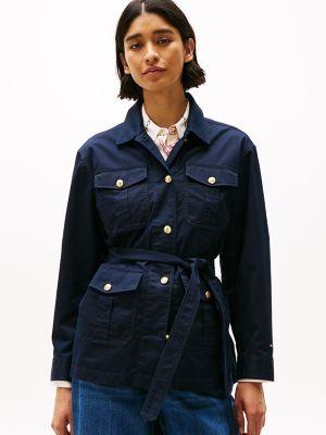Gold Button Belted Utility Jacket Product Image