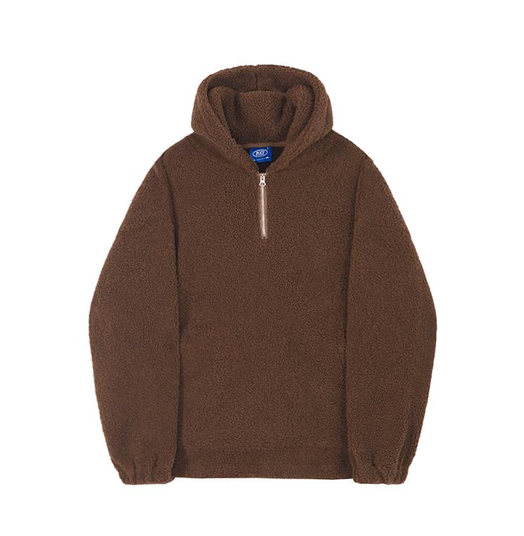 RT No. 3348 HALF ZIP-UP FLEECE HOODIE Product Image