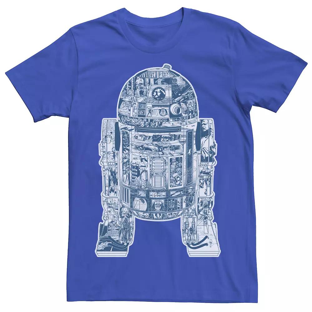 Men's Star Wars R2-D2 Black And White Comic Book Fill Tee,  Product Image
