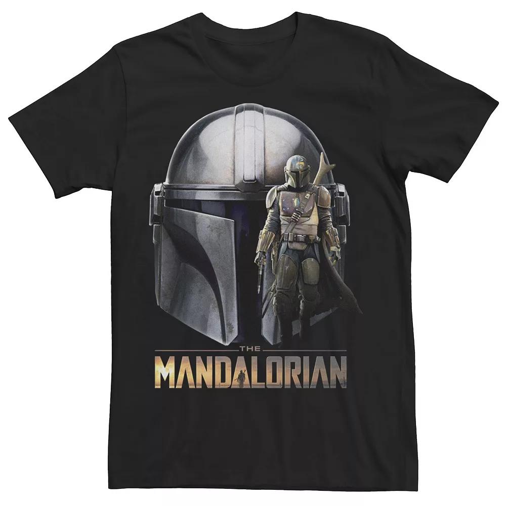 Men's Star Wars The Mandalorian Portrait Overlay Logo Tee,  Product Image