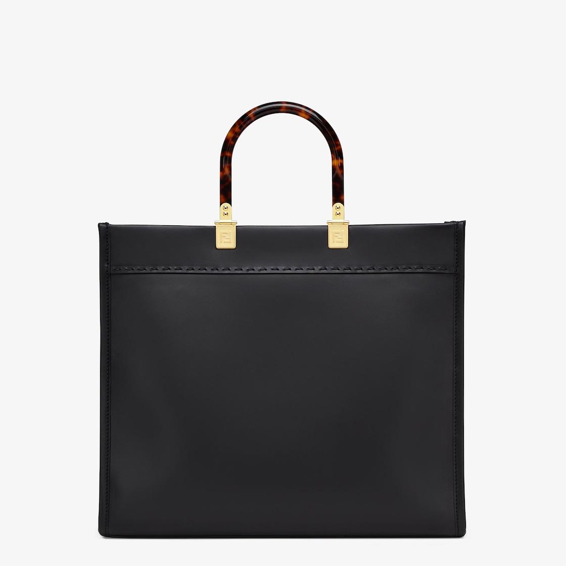 Fendi Sunshine MediumBlack leather shopper Product Image