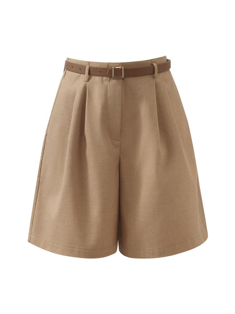 Loose A-Line Women Shorts With Belt Product Image