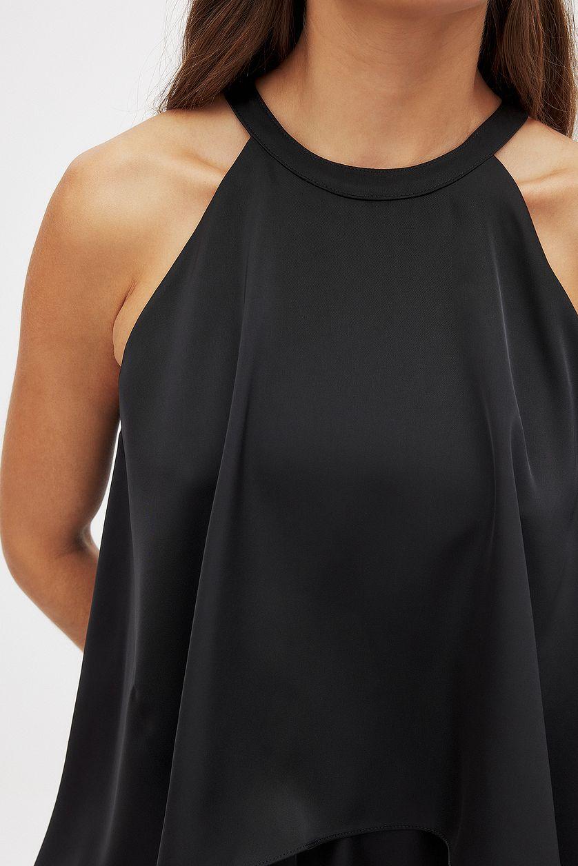 Satin Flowy Maxi Dress Product Image