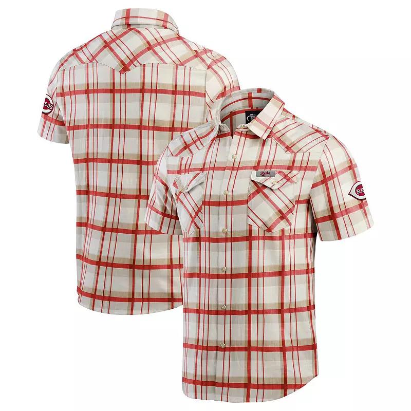 Men's Darius Rucker Collection by Fanatics Navy Boston Red Sox Plaid Full-Snap Shirt,  Product Image