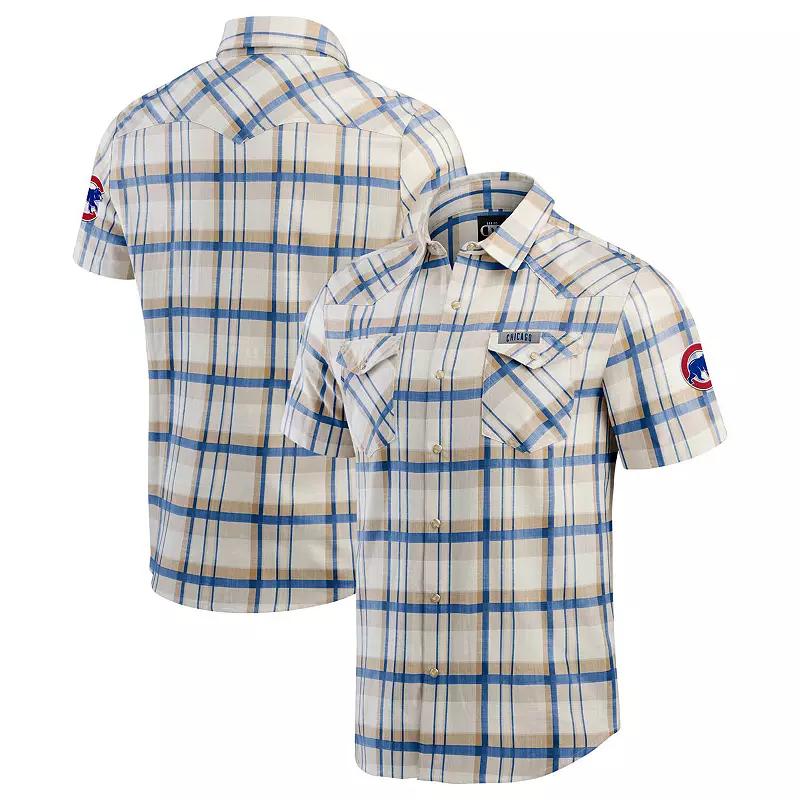 Men's Darius Rucker Collection by Fanatics Navy New York Yankees Plaid Full-Snap Shirt,  Product Image