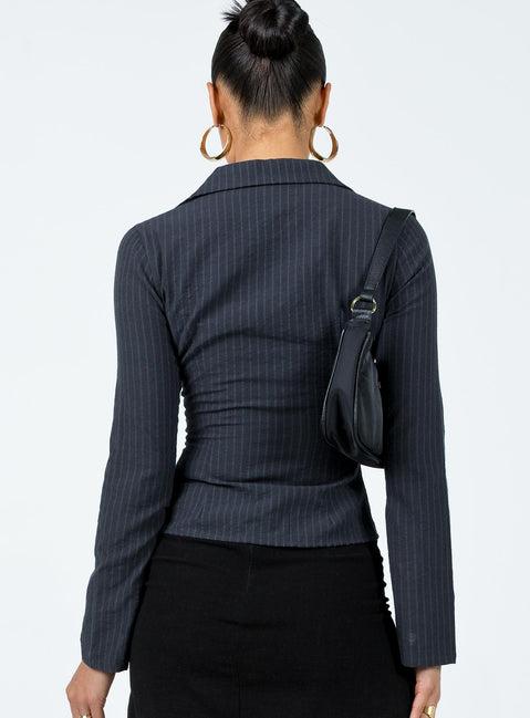 Anni Pinstripe Shirt Black Product Image