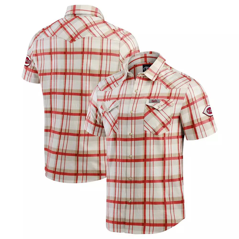 Men's Darius Rucker Collection by Fanatics Navy Boston Red Sox Plaid Full-Snap Shirt,  Product Image
