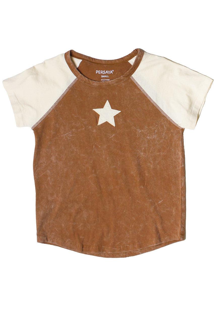 Mineral Wash Raglan Star Patch Tee Product Image
