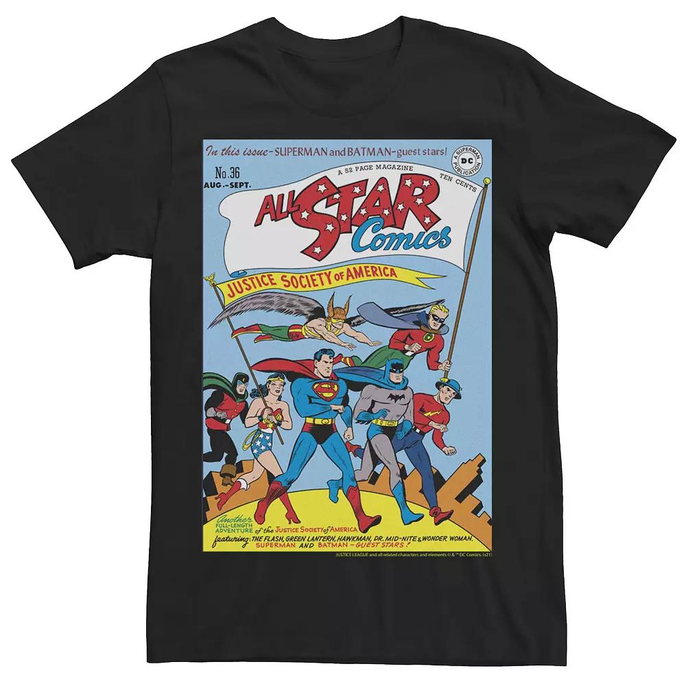 Men's Justice League All Star Comics Vintage Cover Tee,  Product Image