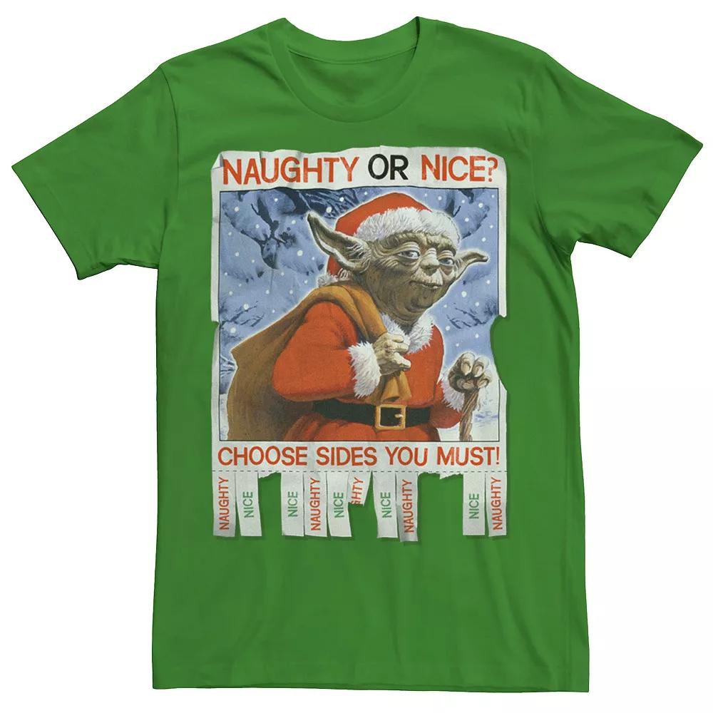 Men's Star Wars Yoda Naughty Or Nice Flyer Christmas Graphic Tee,  Product Image