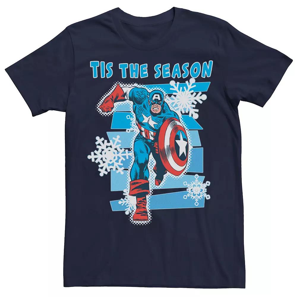 Men's Marvel Captain America Tis The Season Christmas Tee,  Product Image