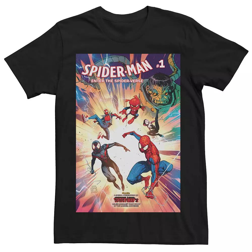 Men's Marvel Spider-Man Enter The Spider-Verse #1 Comic Cover Tee,  Product Image