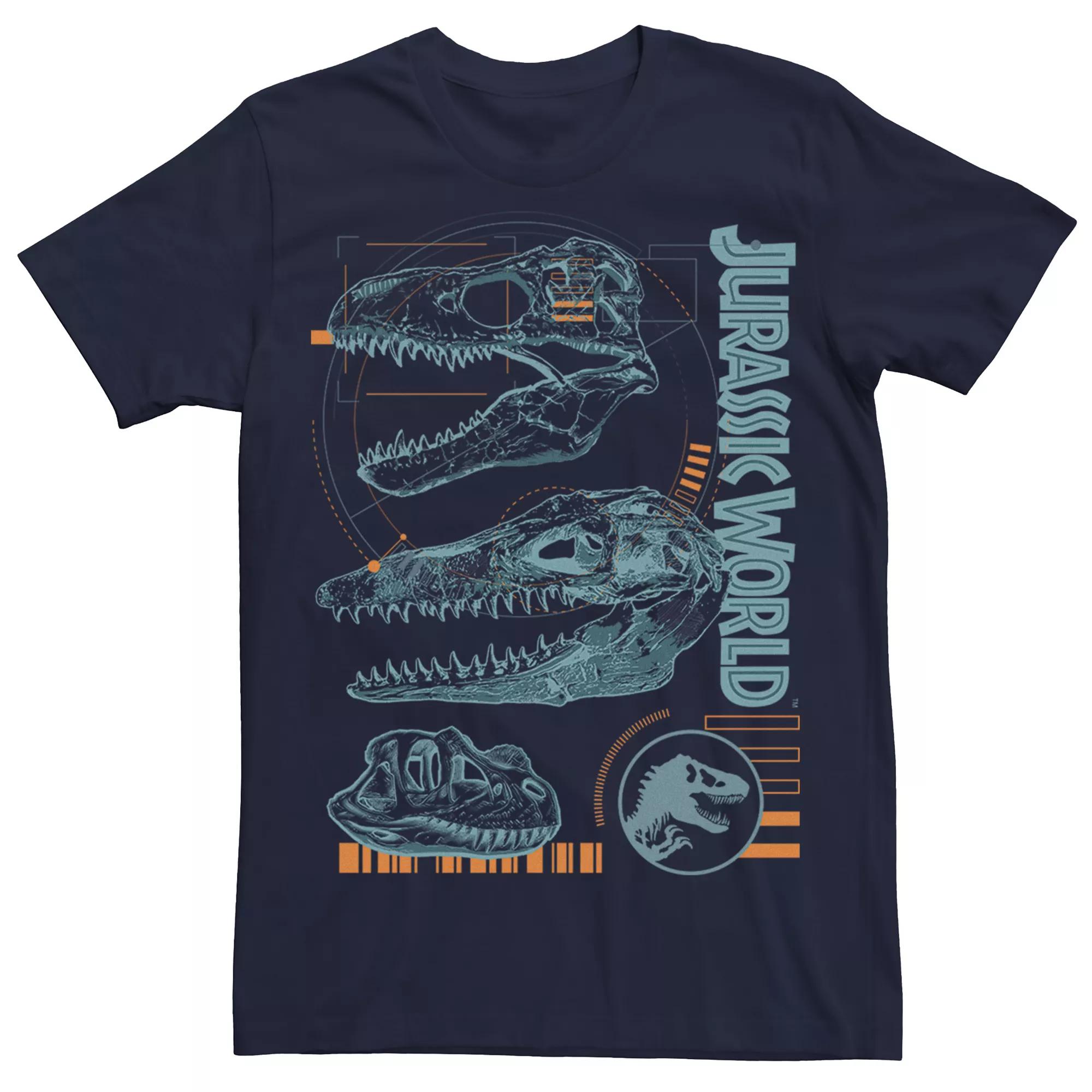 Mens Jurassic World Fallen Kingdom Dino Skulls Tee Blue Product Image