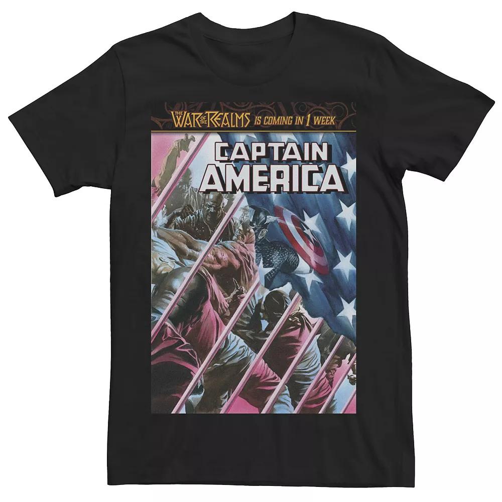 Men's Marvel Captain America Steve Rogers Fights Back Comic Cover Tee, Size: 3XL, Black Product Image
