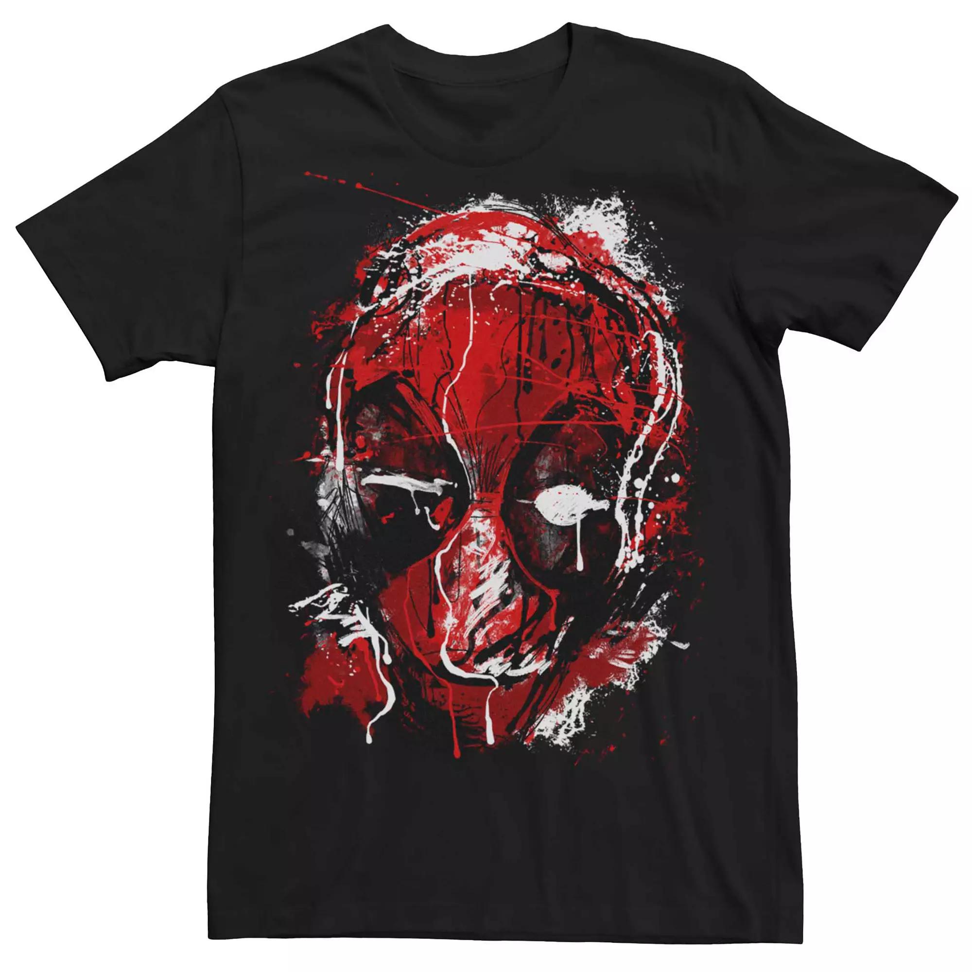 Men's Marvel Deadpool Splatter  Poster Tee, Size: Large, Black Product Image