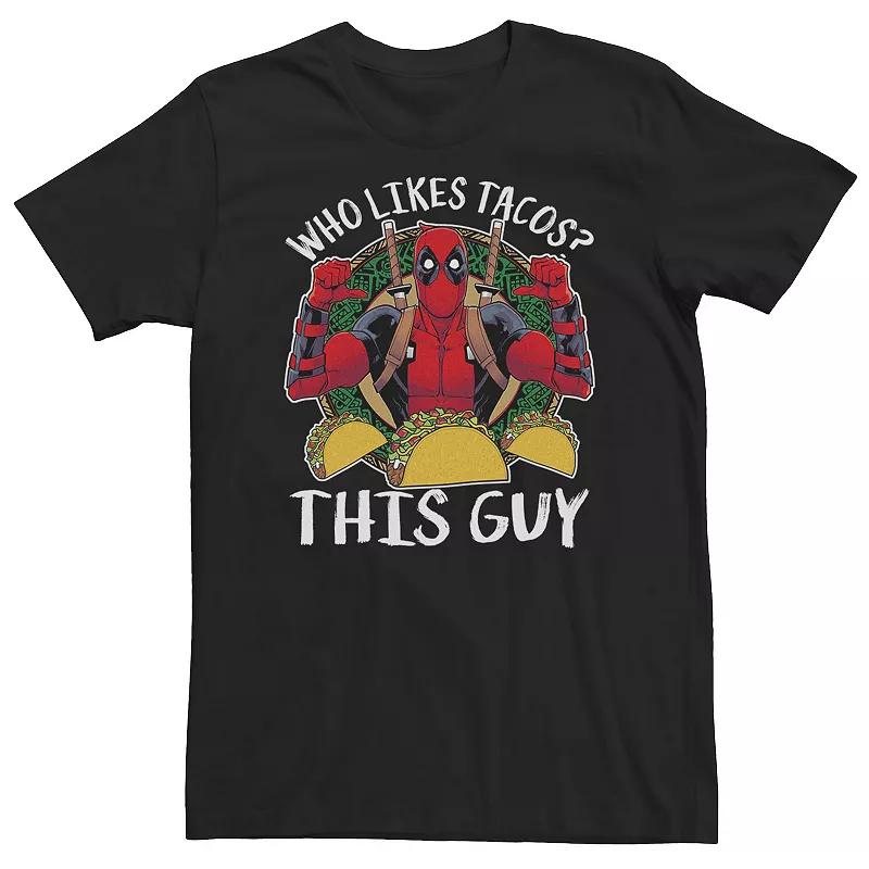 Big & Tall Marvel Deadpool "Who Likes Tacos? This Guy" Thumbs Tee, Men's,  Product Image