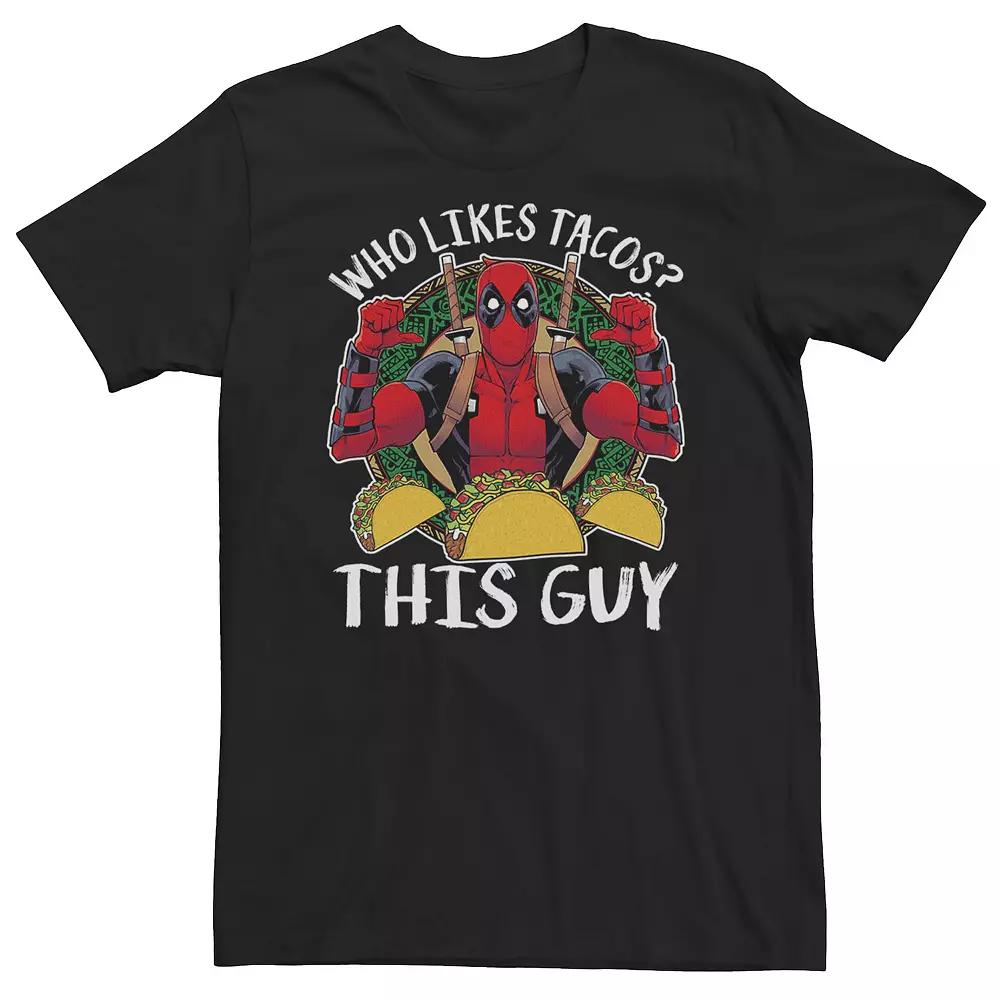 Big & Tall Marvel Deadpool "Who Likes Tacos? This Guy" Thumbs Tee, Men's,  Product Image