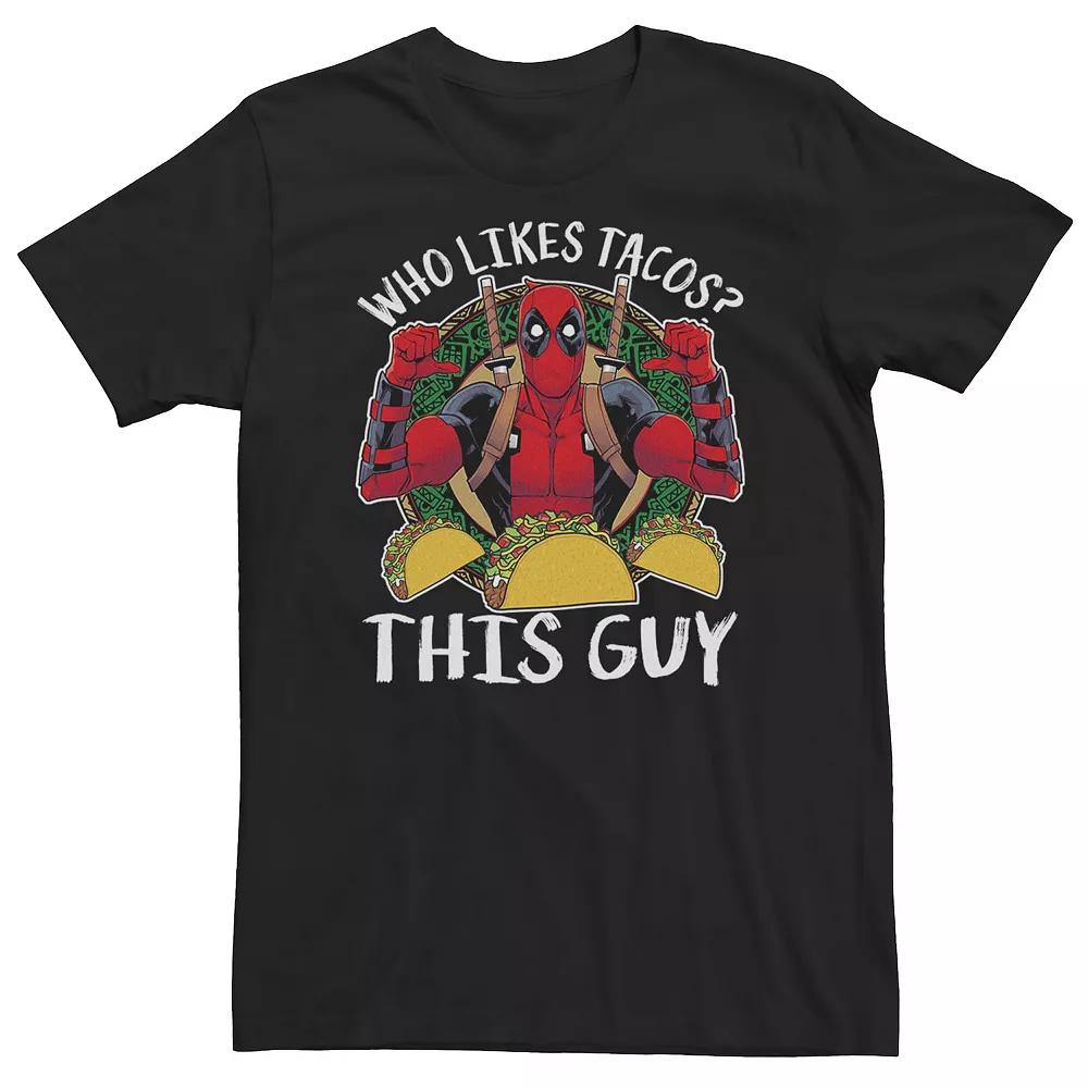 Big & Tall Marvel Deadpool "Who Likes Tacos? This Guy" Thumbs Tee, Men's,  Product Image