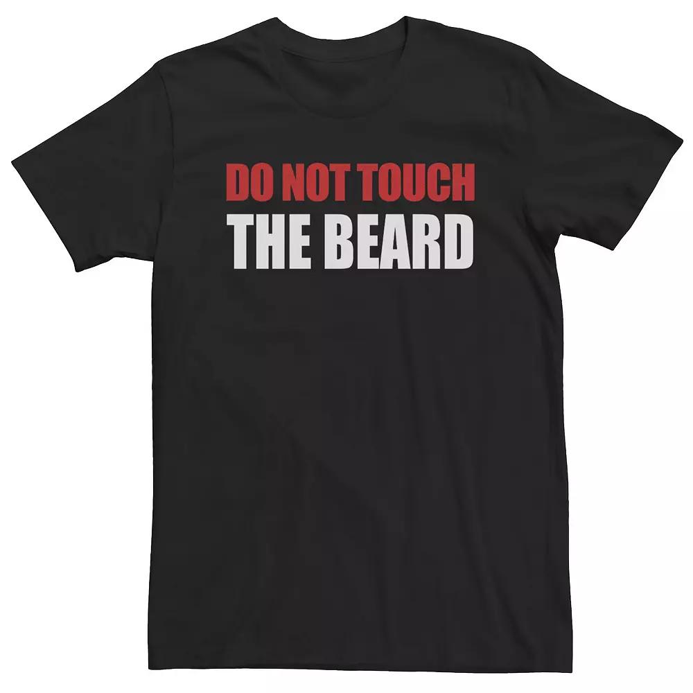 Big & Tall Do Not Touch The Beard Text Tee, Men's,  Product Image