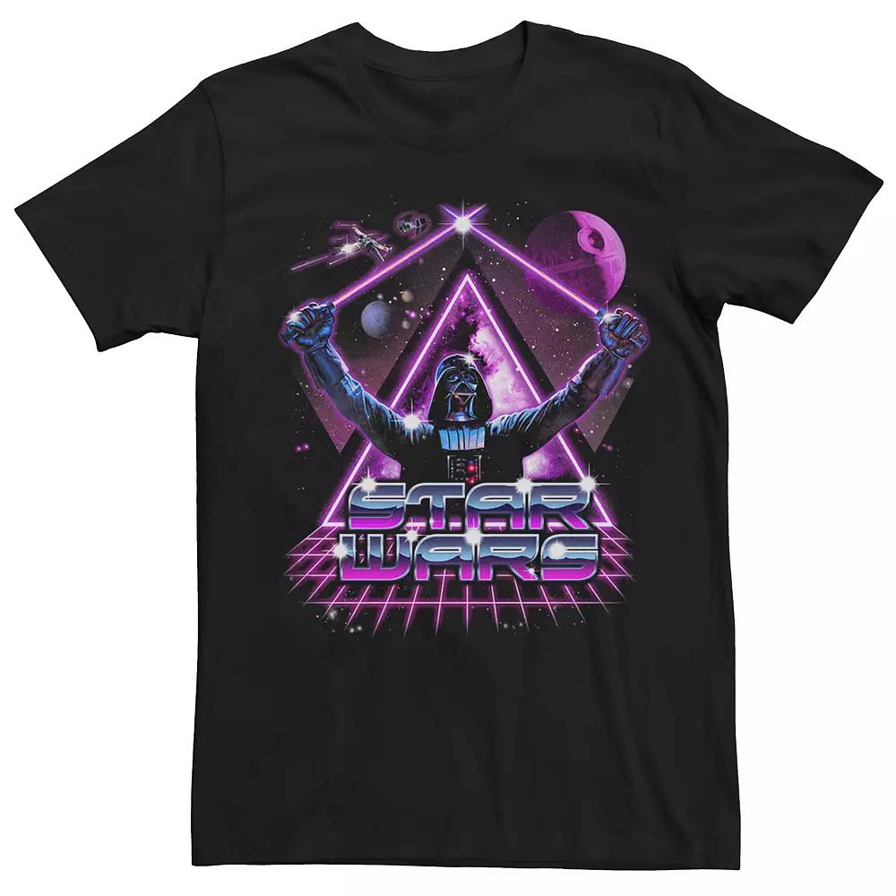 Men's Star Wars Darth Vader 80's Chrome Style Poster Graphic Tee,  Product Image