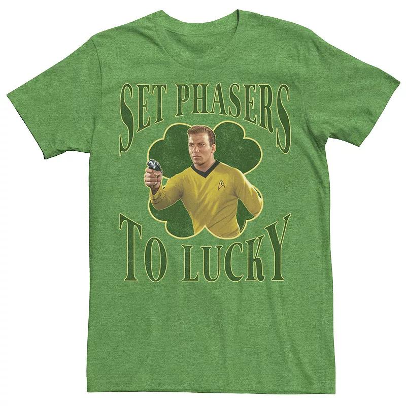Mens Star Trek Next Generation St. Pattys Lucky Tee Kelly Grey Product Image