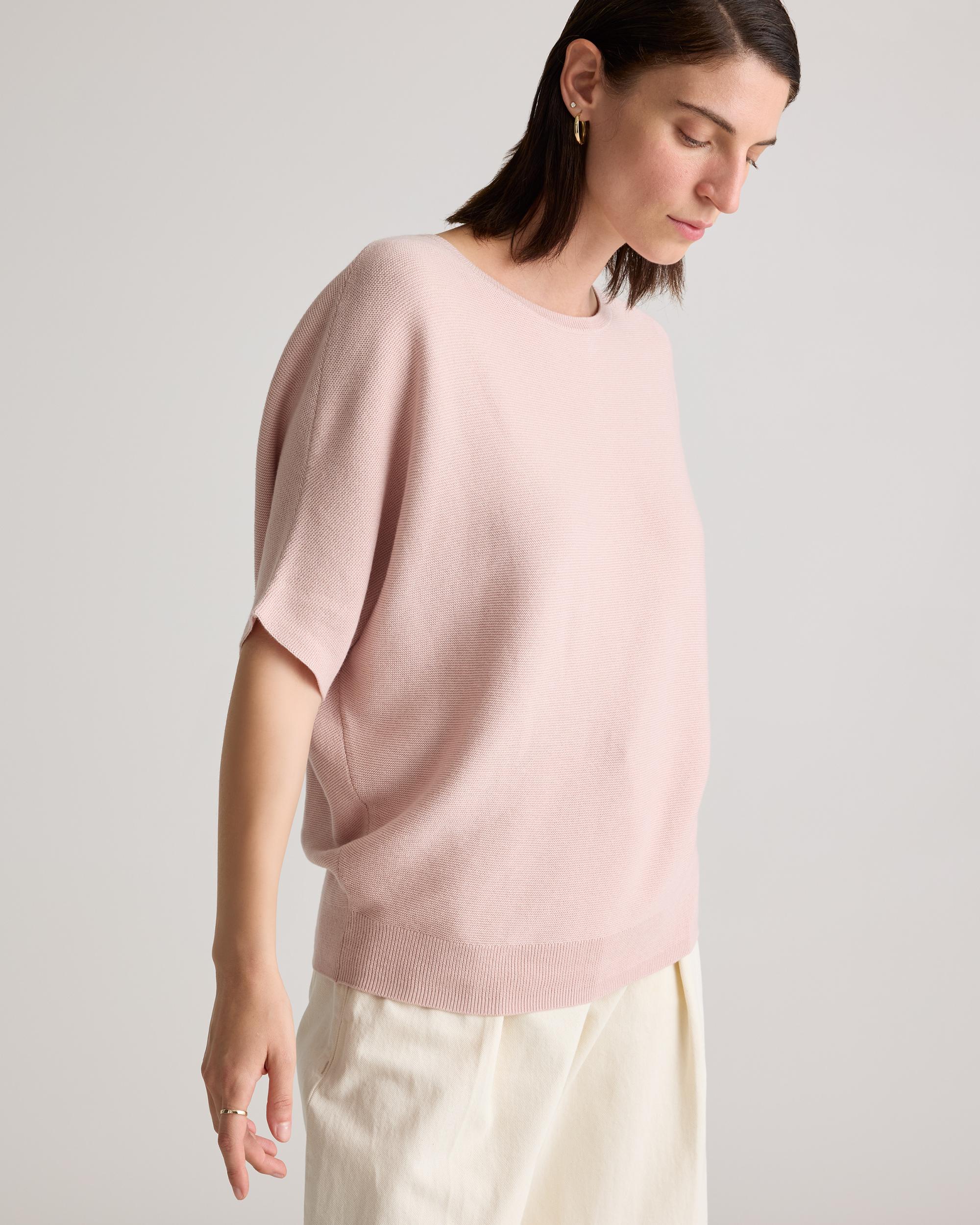 Quince | Women's Lightweight Cotton Cashmere Link-Stitch Dolman Sweater Size XL Product Image