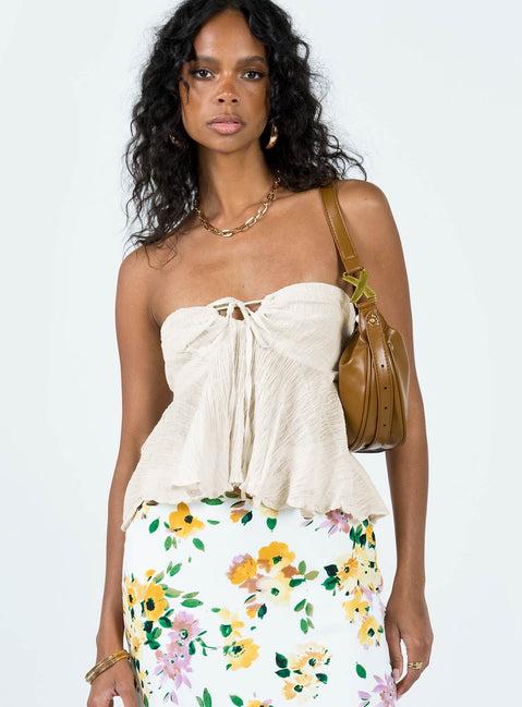 Long Summer Nights Top Ivory Low Impact Product Image