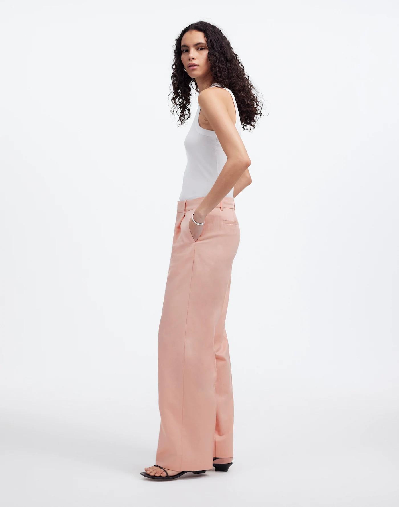 Petite Slouchy Straight Pants in Drapey Twill Product Image