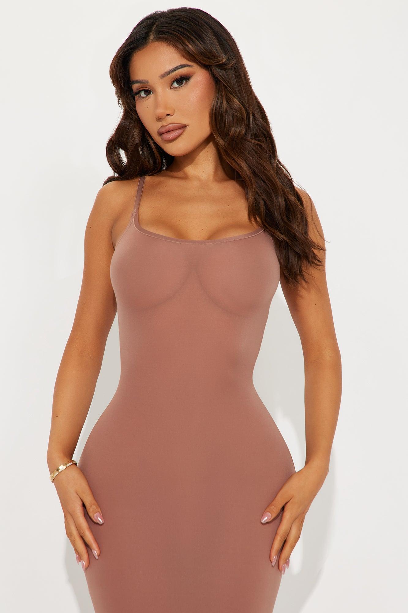 Light As A Feather Microfiber Maxi Slip Gown - Mocha Female Product Image