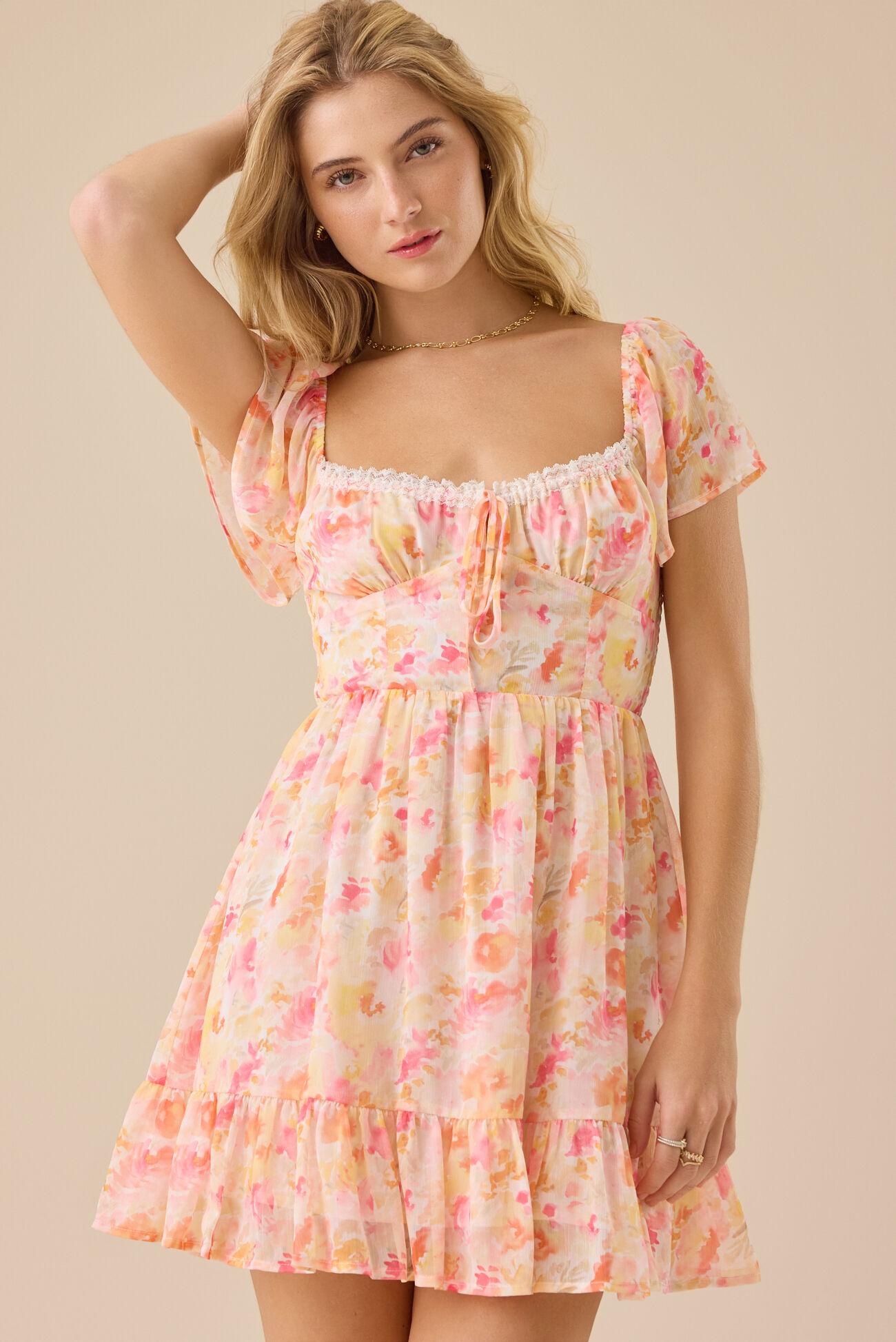 Sonnet Lace Ruffle Mini Dress Product Image