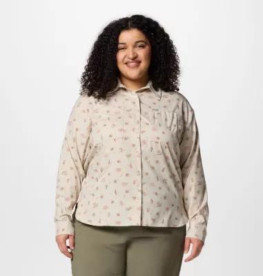 Columbia Womens Silver Ridge Utility Patterned Long Sleeve Shirt - Plus Size- Product Image