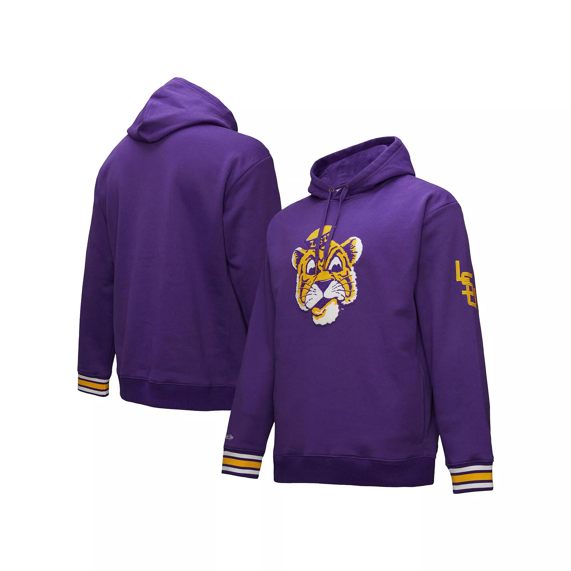 Men's Mitchell & Ness Purple LSU Tigers Chainstich Fleece Pullover Hoodie,  Product Image